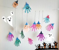 手形アートでハロウィンの飾りを作ろう